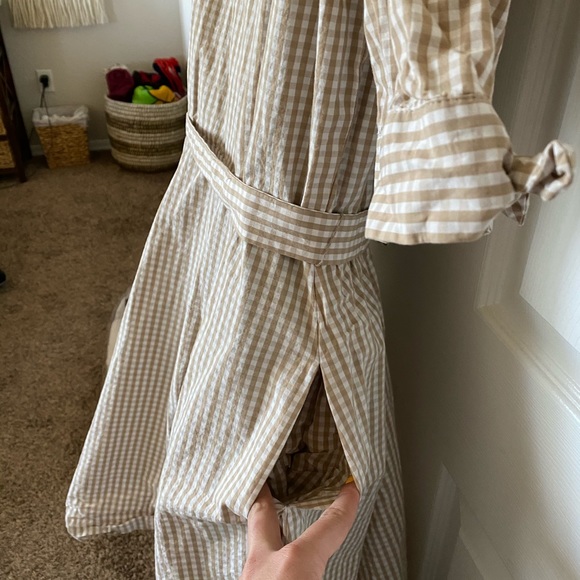 Calvin Klein Brown & White Plaid Midi Dress - Picture 15 of 16